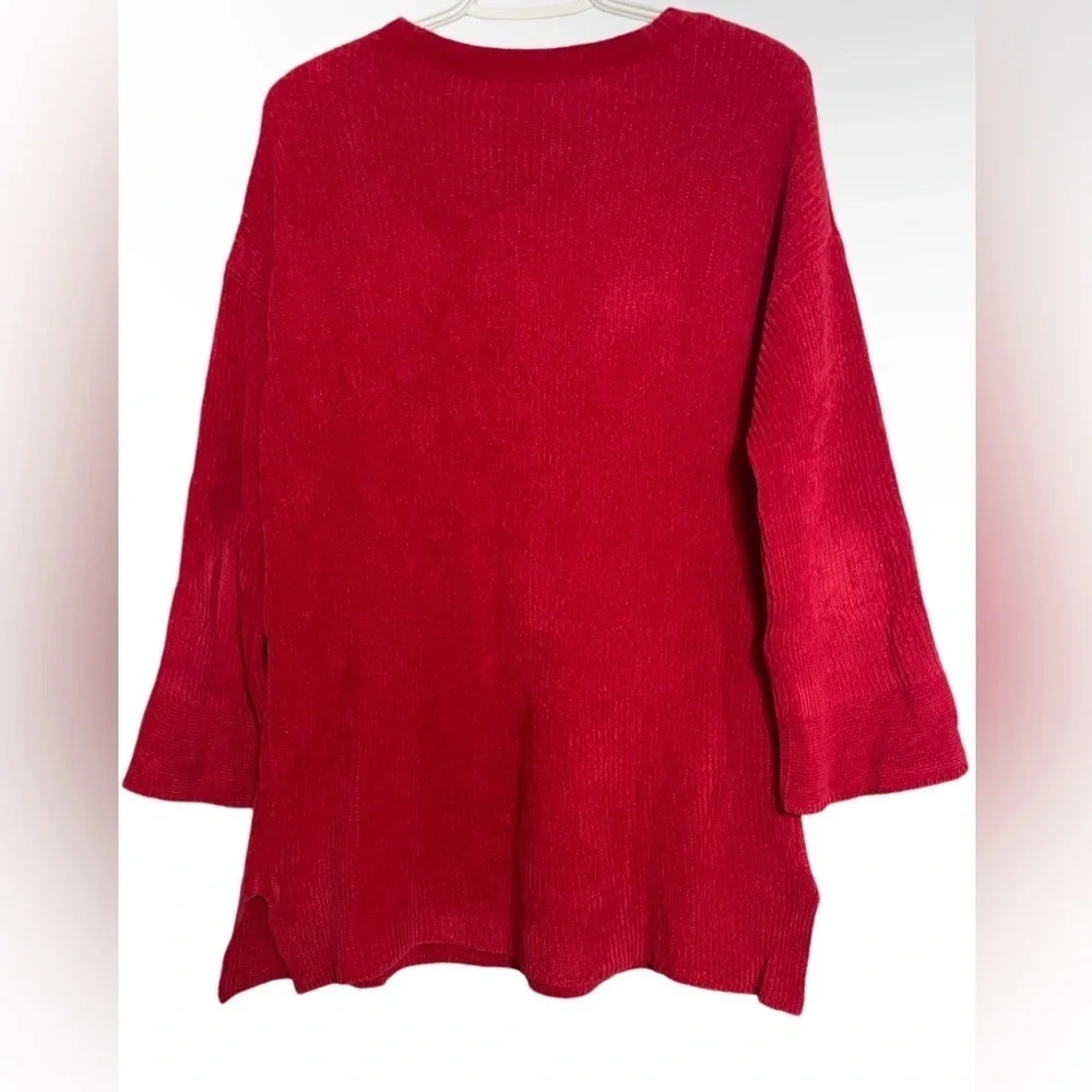 EILEEN FISHER, Women's sweater 3/4, color red size S/p